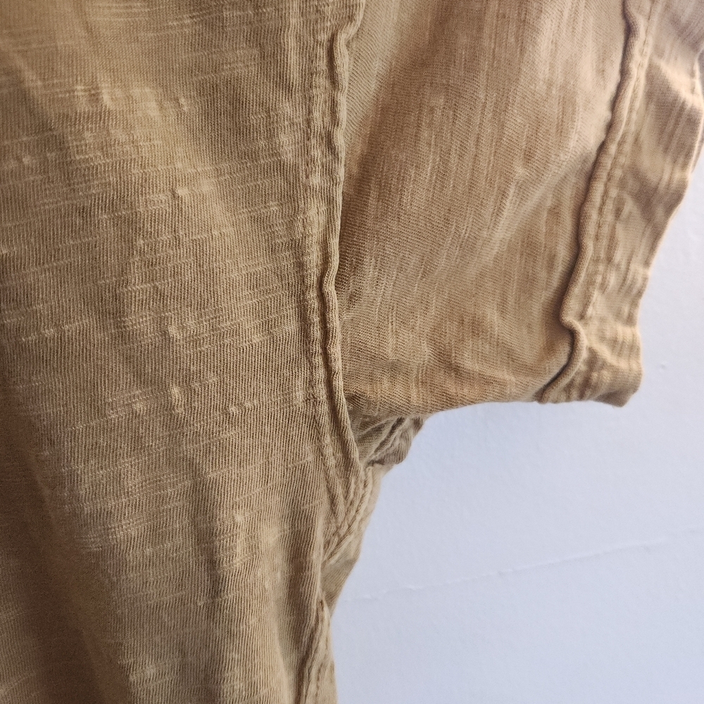 Pilcro Short-Sleeve Tee Raw Hems Mustard Yellow 100% Cotton Crew Neck X Small - Picture 5 of 8